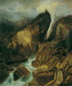 Wasserfall In Den Bayerischen Alpen (die Hollenklamm Bei Garmisch-partenkirchen?)