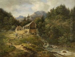 Sagemuhle Am Wildbach by Johann Jakob Dorner the Younger