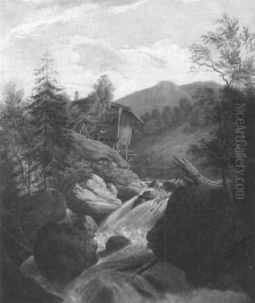 Berghutte An Einem Reisenden Wildbach - view 1