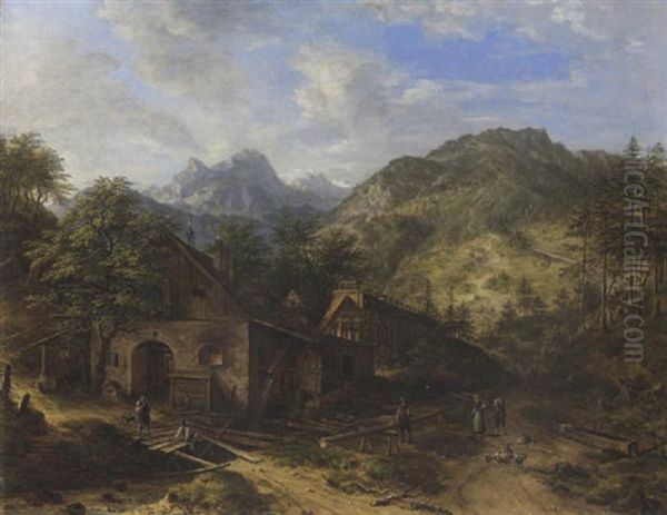 Gebirgslandschaft Mit Hammermuhle - view 1