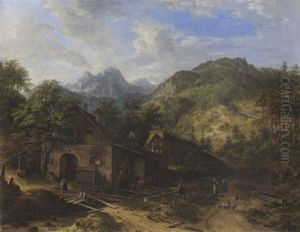 Gebirgslandschaft Mit Hammermuhle by Johann Jakob Dorner the Younger