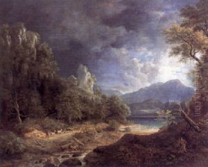 Der Alpsee Mit Schlos Hohenschwangau In Der Ferne Der Alpsee Mit Schlos Hohenschwangau In Der Ferne