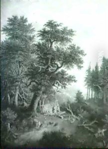 Waldlandschaft. Waldlandschaft.