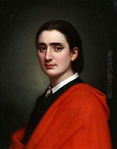 Portrait Of A Young Woman With A Red Shawl