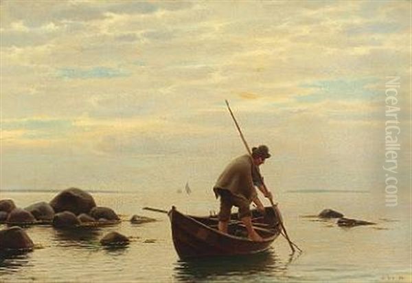 Coastal Scenery With A Fisherman In His Boat - view 1
