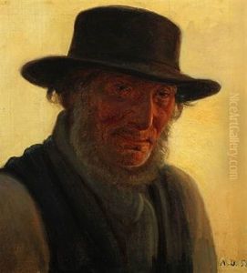 Elderly Man With A Beard And Hat by Anton Laurids Johannes Dorph