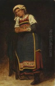 Italian Woman (study) by Anton Laurids Johannes Dorph