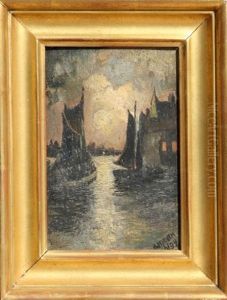 Untitled - Sailing At Night by Anton Laurids Johannes Dorph