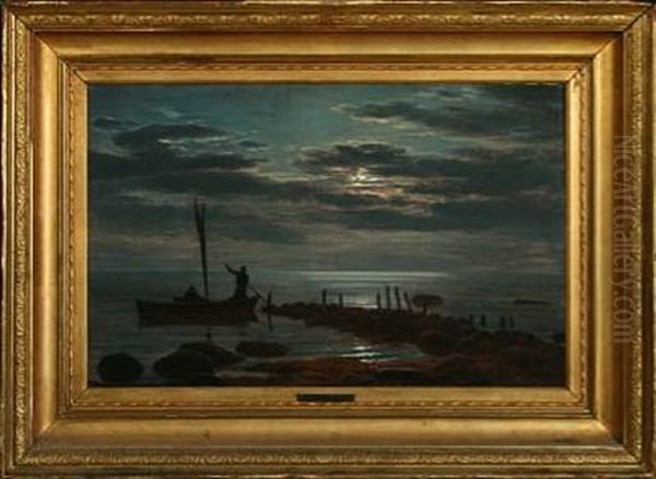 Seascape At Full Moon - view 1