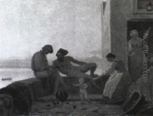 Italiensk Fiskerfamilie by Anton Laurids Johannes Dorph