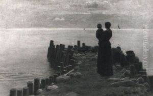 Mor Og Barn Ved Havet