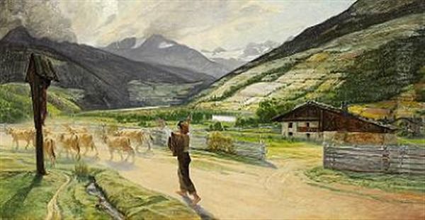 Landscape From Tyrol, Presumably From Meran/merano In Northern Italy - view 1