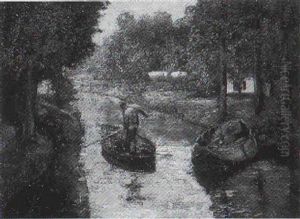 Kahnfahrer Auf Dem Fleet Kahnfahrer Auf Dem Fleet