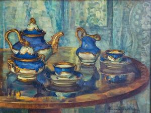 Stillleben Eines Kaffeeservices by Anna (Maria Friederike) Doerschlag