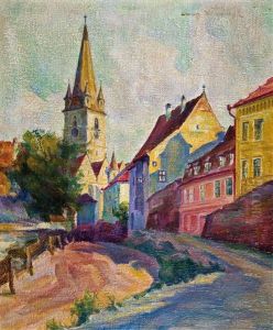 Ansicht Der Evangelischen Kirche In Hermannstadt