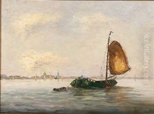 Marine Scene With Boat thumbnail