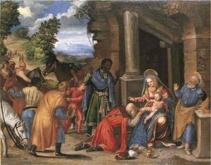 The Adoration Of The Magi by Battista (de Luteri) Dossi