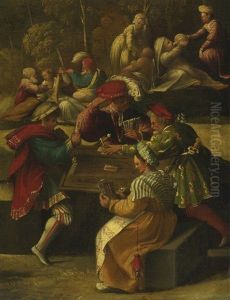 A Scene From Virgil's Aeneid (from Alfonso I D'este's Frieze In The Camerino D'alabastro) by Dosso Dossi