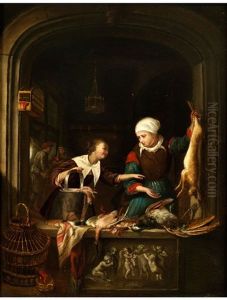 Genreszene Mit Zwei Verkauferinnen