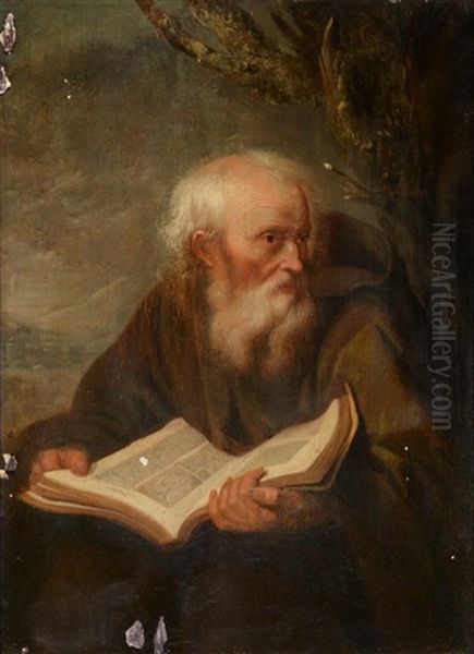 Saint Reading In The Wilderness - view 1