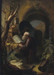 A Hermit Monk In Contemplation by Gerrit Dou