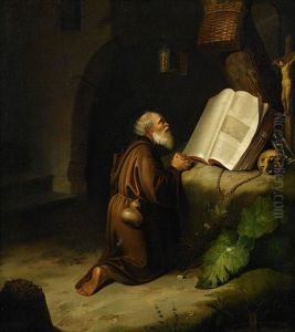 Bedjande Munk by Gerrit Dou