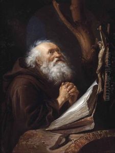 Saint Jerome In Prayer by Gerrit Dou