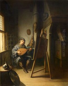 Artista Tocando La Mandolina by Gerrit Dou