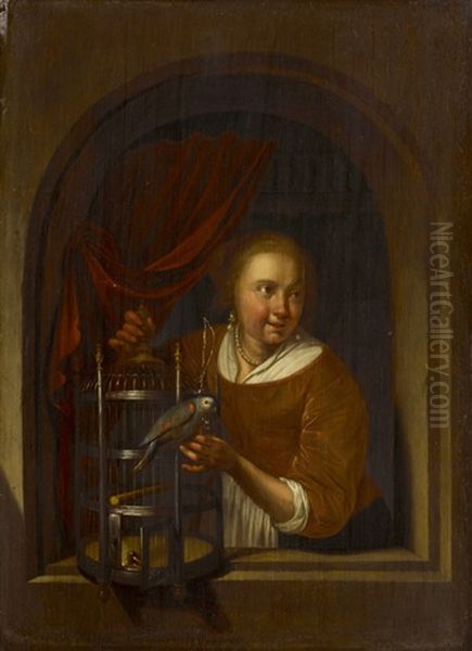 Frau Mit Kanarienvogel - view 1