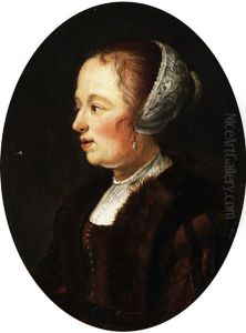 Bildnis Einer Frau Mit Zuruckgekammtem Haar Und Breitem Haarband by Gerrit Dou