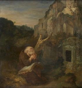 Ermite Pres De Ruines Antiques by Gerrit Dou