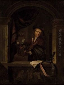 Der Geigenspieler Am Fenster by Gerrit Dou