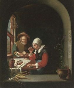 A Couple Eating And Drinking At A Casement (+ A Dentist With A Patient; 2 Works)