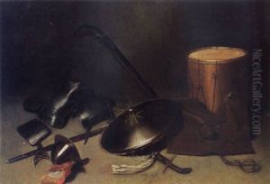 A Still Life With Armour, A Shield, A Gun, A Halberd, A Helmet, A Sword, A Jacket, And A Drum