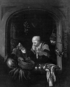 La Marchande De Poissons by Gerrit Dou