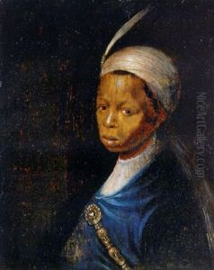 Portrait Of A Black Youth In A Blue Coat And A Feathered Headdress Portrait Of A Black Youth In A Blue Coat And A Feathered Headdress