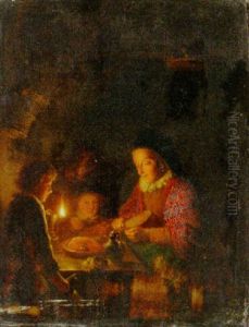 A Family Preparing A Meal In A Kitchen A Family Preparing A Meal In A Kitchen