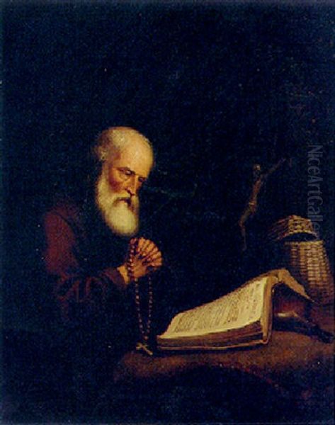 A Hermit Saint Reading From Saint Mark's Gospel - view 1