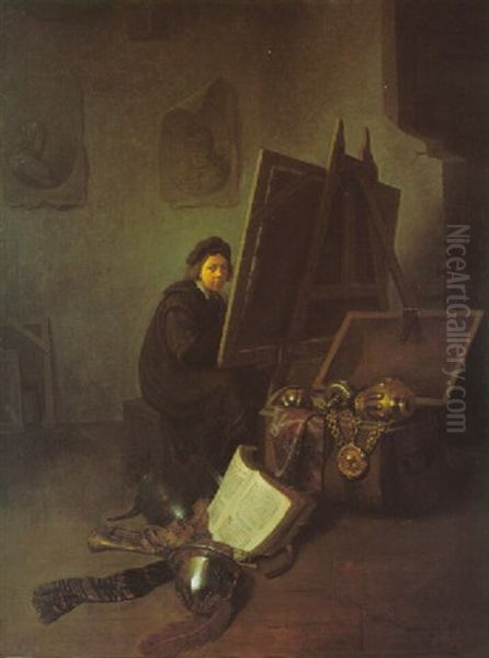 A Self-portrait Of The Artist In His Studio - view 1