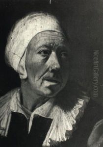 Portrait Of An Elderly Woman Wearing A White Cap by Gerrit Dou