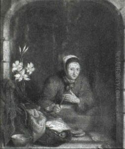 Fishwife, Holding Knife, Seen From A Casement Window Fishwife, Holding Knife, Seen From A Casement Window