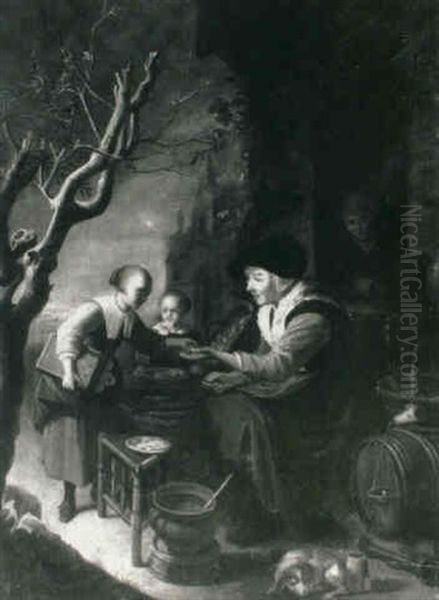 A Girl Paying A Street Vendor - view 1