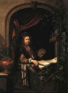 Der Maler Am Fenster by Gerrit Dou