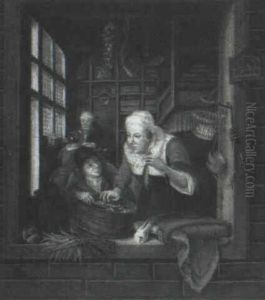 Interior With Figures by Gerrit Dou