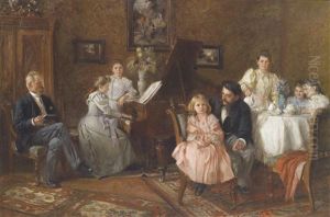 Familienbild Im Salon by Franz Bohumil Doubek