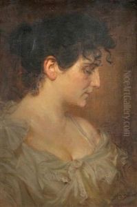 A Portrait Of The Artist's Wife by Franz Bohumil Doubek