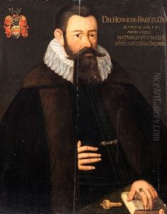 Portrait Of Mr. Henricus Brokes At The Age Of 53 by Gerard Douffet