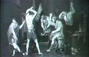 Venus At The Forge Fo Vulcan by Gerard Douffet