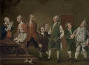 The Leslie Conversation Piece, With Kean O'hara, General William Gardiner, The Earl Of Mornington, Henry Meredyth, Thomas Fortescue , John Prendergast Smyth, Richard Townsend, Sackville Gardiner And Charles Powell Leslie