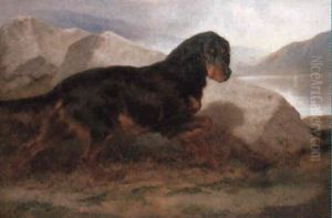 A Gordon Setter Near A Loch